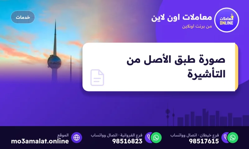 صورة طبق الأصل من التأشيرة