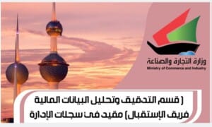 ( قسم التدقيق وتحليل البيانات المالية فريق الإستقبال) مقيد في سجلات الإدارة